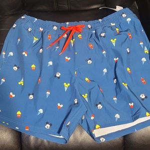 Mens Swim Trunks shorts disney parks mickey mou ice cream snacks Size large